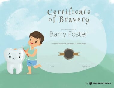 Certificate Of Bravery