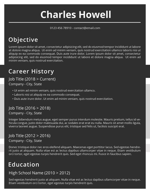 free resume template blackboard