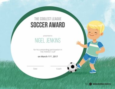 free league soccer award for kids