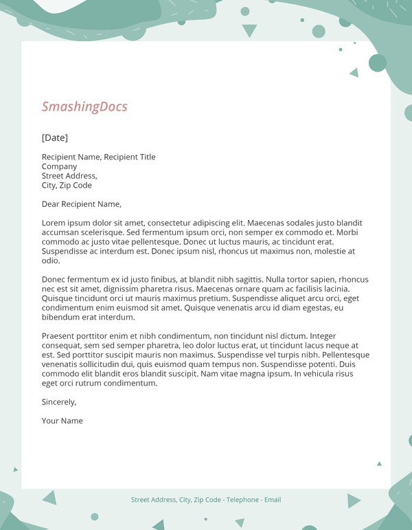 free letterhead template green sheen