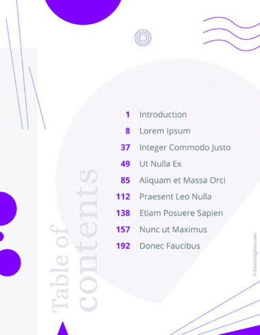 free modern table of contents template
