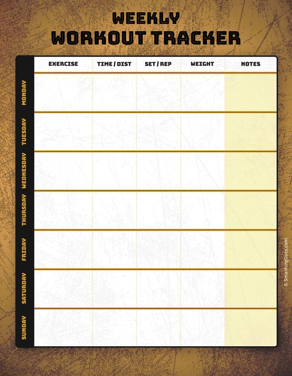 free printable scratched workout tracker