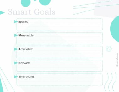 free clear and crisp turquoise smart goals template