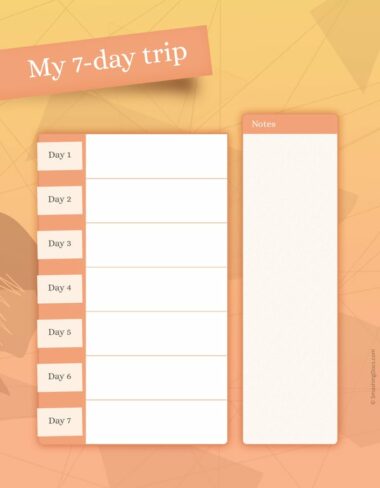 free summer sands 7-day trip planner template