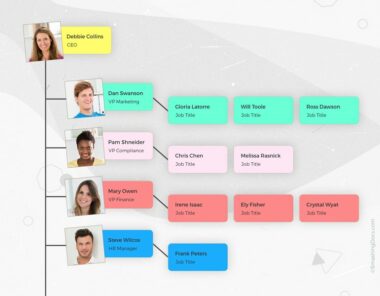 free team basics colorful organizational chart template