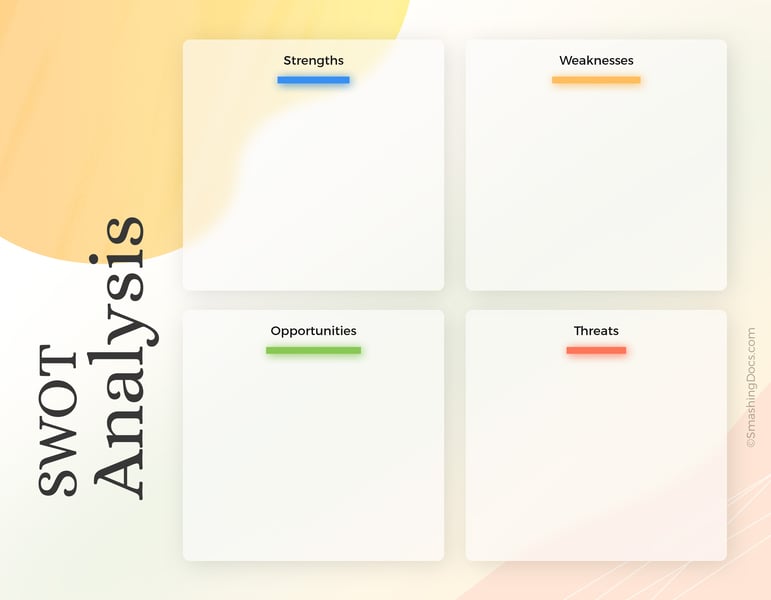 free color cue SWOT Analysis template
