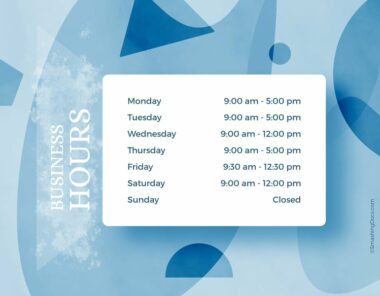 free cool and calm business hours template