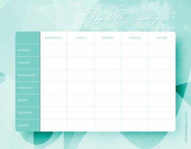 free cool shades food diary template