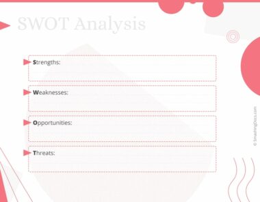 free dots and dashes SWOT Analysis template