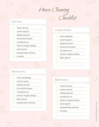 Free Handy Dandy House Cleaning Checklist