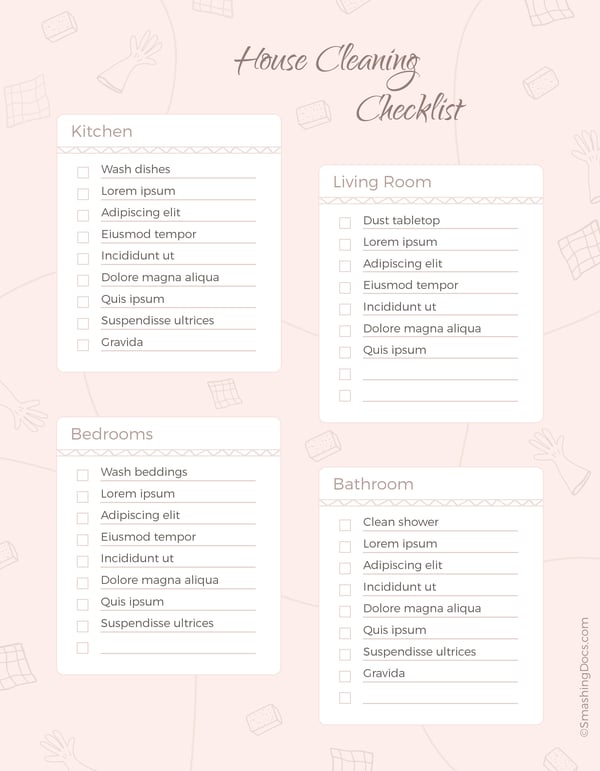 free handy dandy house cleaning checklist