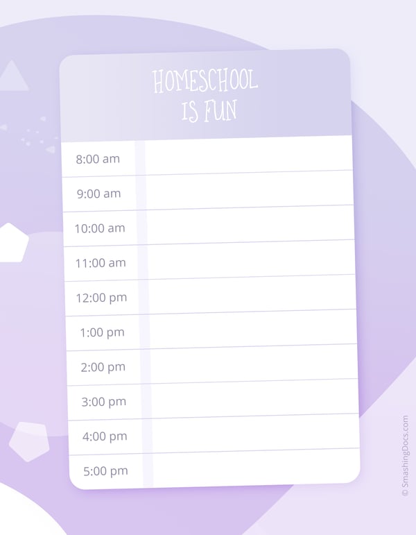 free lavender backdrop daily homeschool template