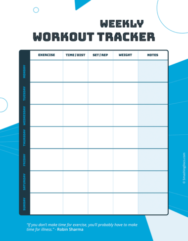 Free Dynamic Weekly Excercise Monitor