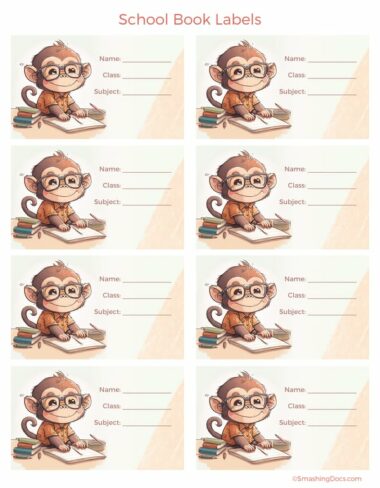 free kids book labels smart monkey