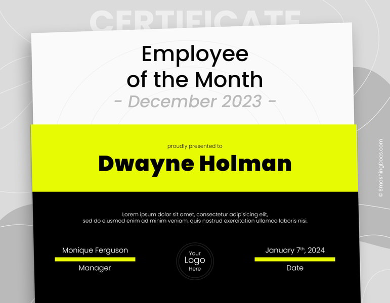 Employee Of The Month Recognition Template