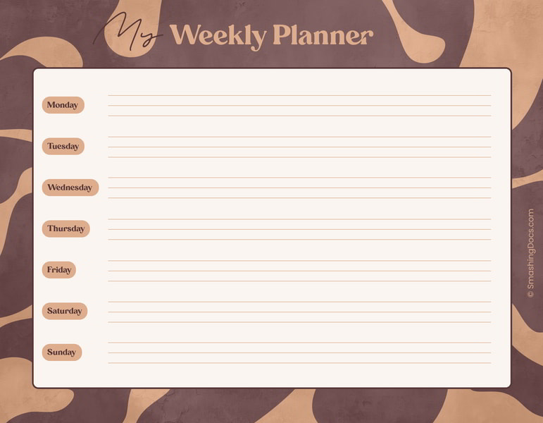 Earth Tone Weekly Planner Template