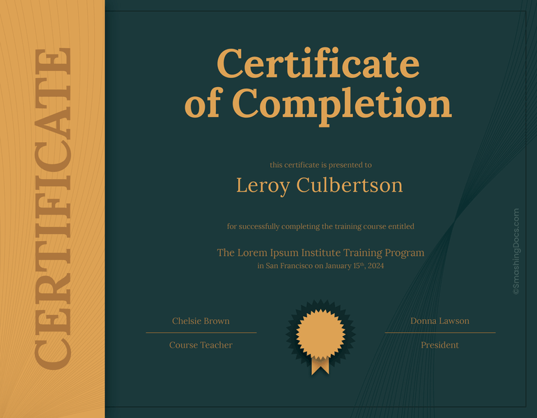 Fancy Certificate Of Completion
