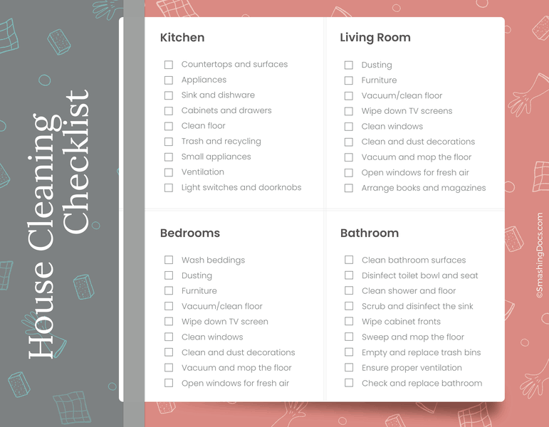 Free Editable House Cleaning Checklist
