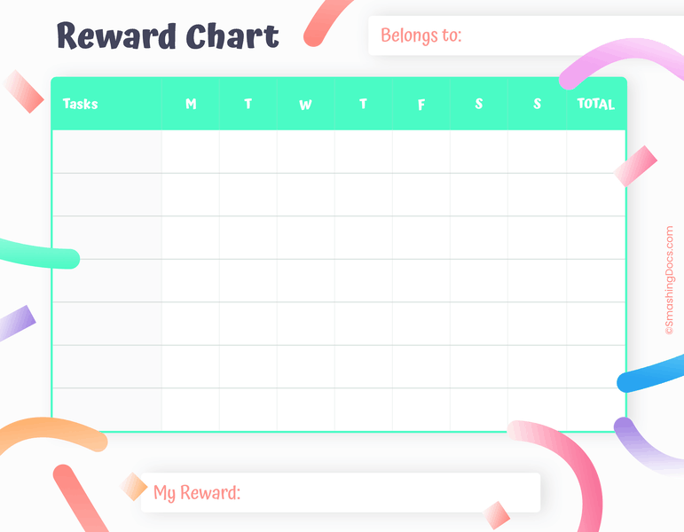 Free Printable Playful Reward Chart Template