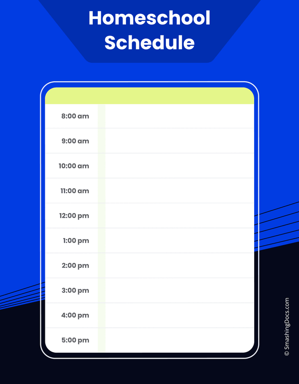 Homeschool Timetable App Like Template