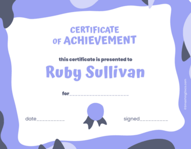 Indigo Certificate Of Achievement For Kids