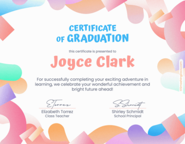 Free Graduation Certificate For Kids