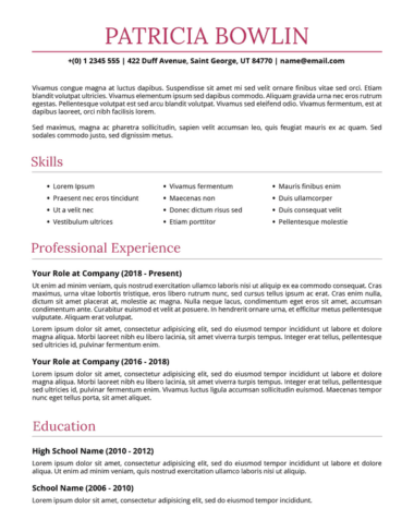 Free ATS-Friendly Resume Template for Google Docs
