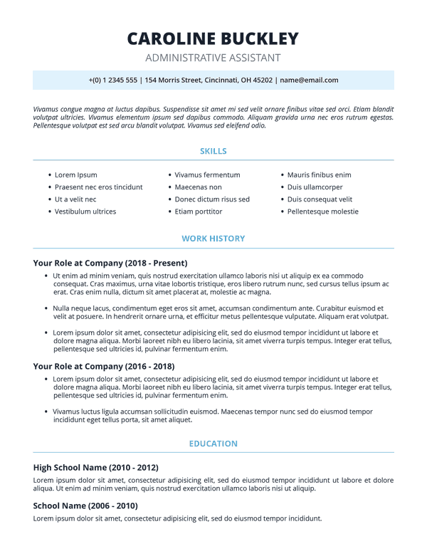 Clean And Crisp Resume Template Ats Friendly