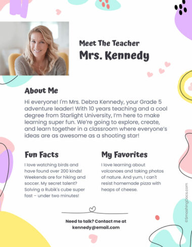 Free Get To Know Your Teacher Template