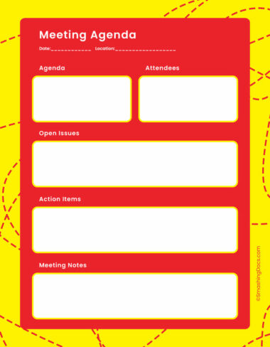 Free Bright And Organized Meeting Agenda Template